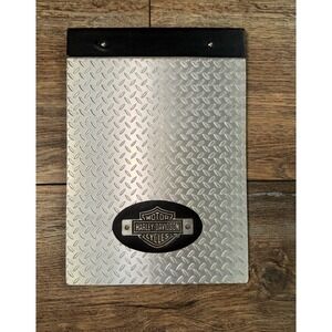 Vtg Harley Davidson Metal Steel Clipboard Notepad Tablet diamond plate cover 9x6